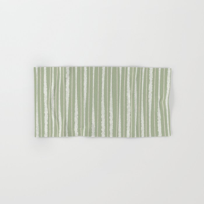 Organic Watercolor Striped Pattern in Sage Bath Towel Gallery Image 1