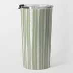 Organic Watercolor Striped Pattern in Sage Travel Mug Gallery Image 3