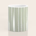 Organic Watercolor Striped Pattern in Sage Coffee Mug Gallery Image 4