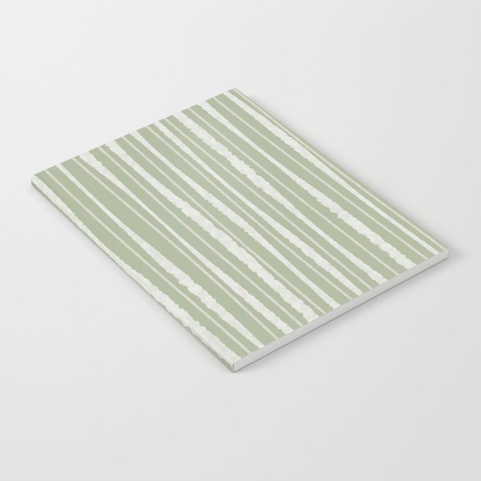 Organic Watercolor Striped Pattern in Sage Notebook Gallery Image 1