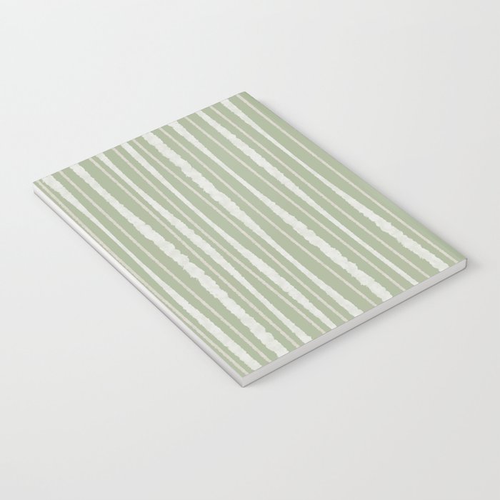 Organic Watercolor Striped Pattern in Sage Notebook Gallery Image 3