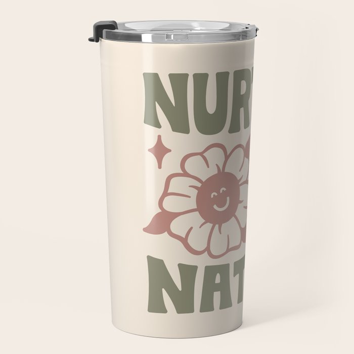 NURTURE NATURE (IN GREEN AND MAUVE) Travel Mug Gallery Image 3