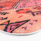 Bohemian Berber Orange Handmade Moroccan Fabric Texture Bath Mat Gallery Image 3