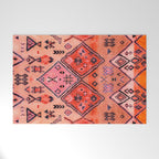 Bohemian Berber Orange Handmade Moroccan Fabric Texture Welcome Mat Gallery Image 1