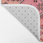 Bohemian Berber Orange Handmade Moroccan Fabric Texture Bath Mat Gallery Image 2