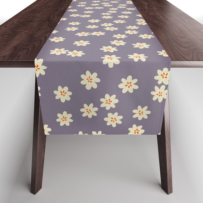 Tiny Flowers / Lavender & Orange Table Runner Gallery Image 1
