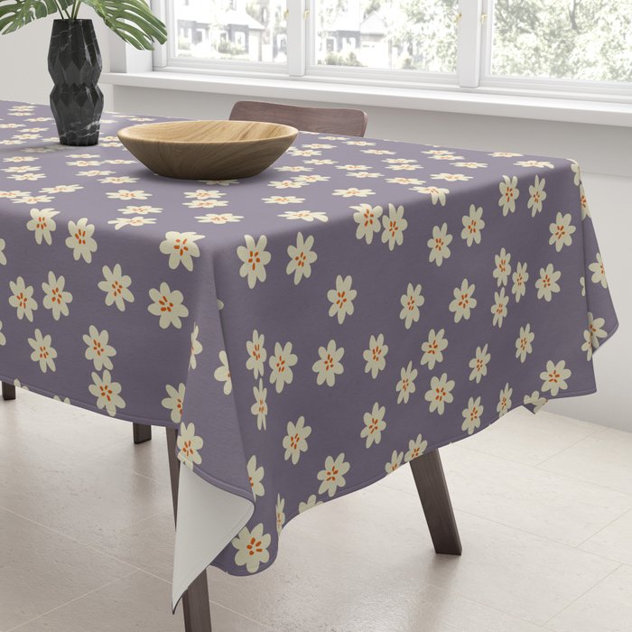 Tiny Flowers / Lavender & Orange Tablecloth Gallery Image 3
