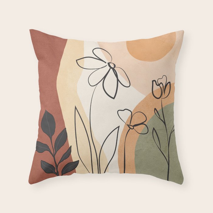 Plant Life Design 9 Throw Pillow Gallery Image 1
