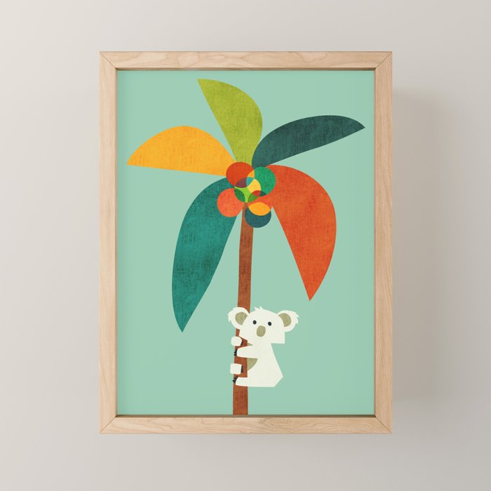 Koala on Coconut Tree Mini Art Print Gallery Image 1
