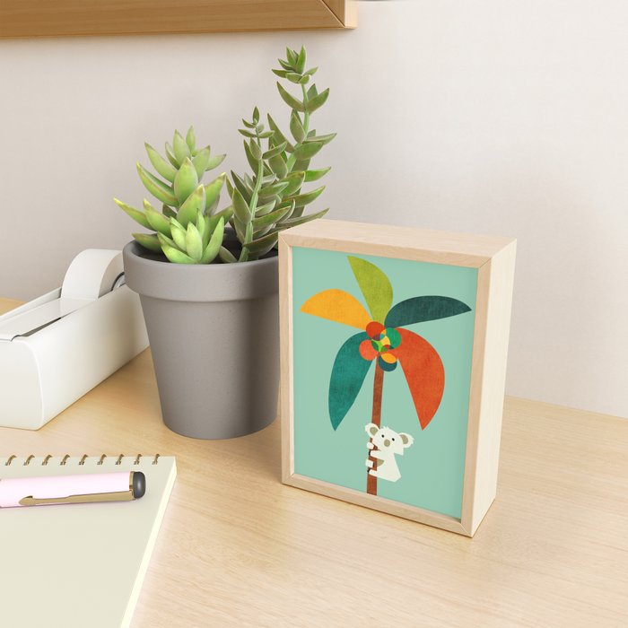Koala on Coconut Tree Mini Art Print Gallery Image 2