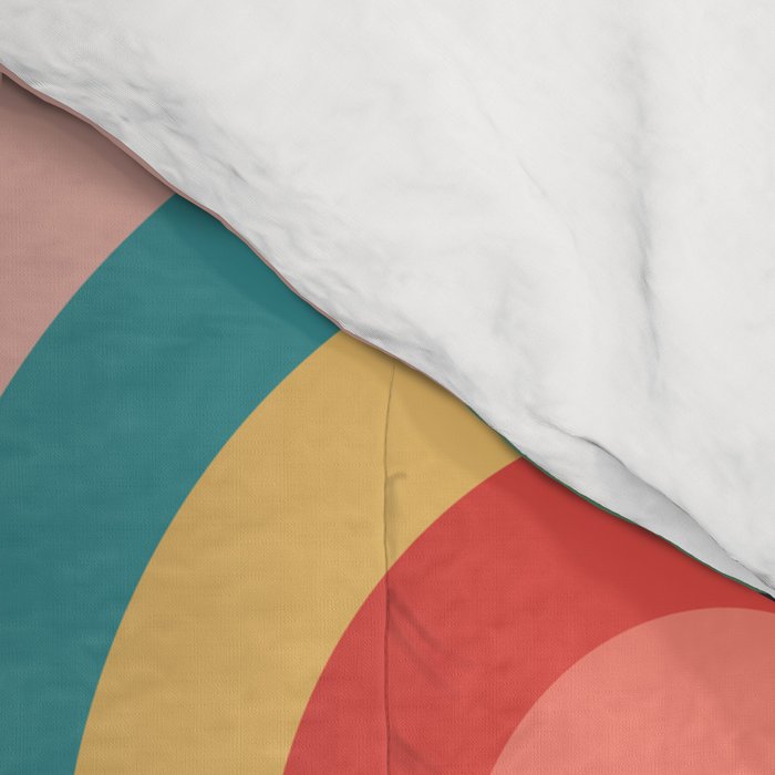 Minimal geometric abstraction Rainbow, Flower, Sun and Moon  Comforter Gallery Image 4