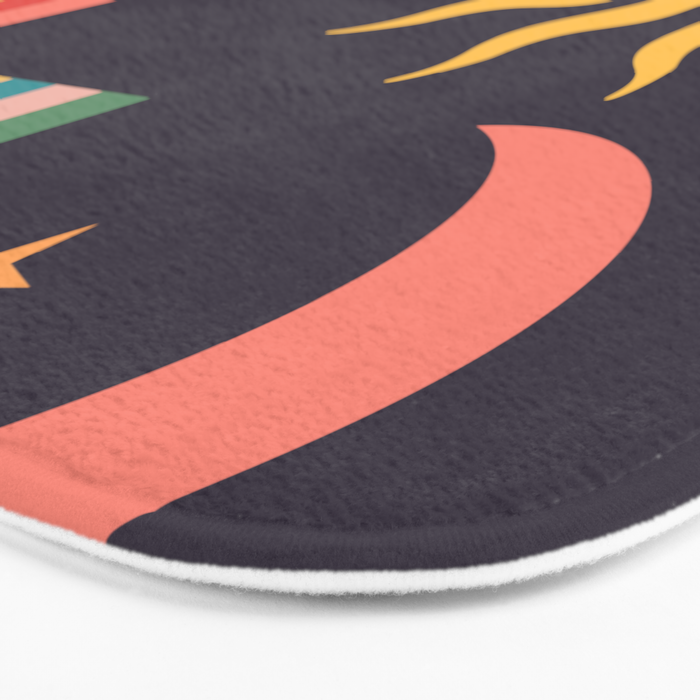 Minimal geometric abstraction Rainbow, Flower, Sun and Moon  Bath Mat Gallery Image 3