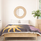 Minimal geometric abstraction Rainbow, Flower, Sun and Moon  Duvet Cover Gallery Image 3