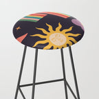 Minimal geometric abstraction Rainbow, Flower, Sun and Moon  Stool Gallery Image 2