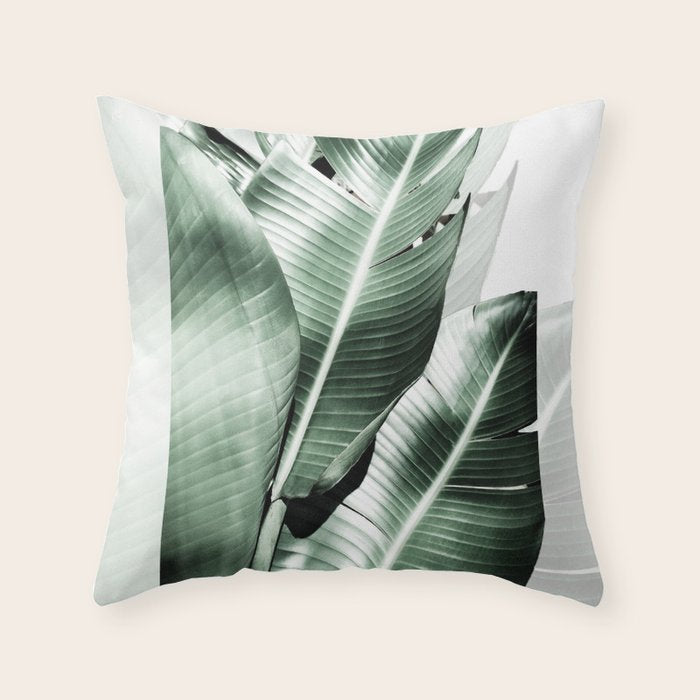Banana leaf akin Throw Pillow Gallery Image 6