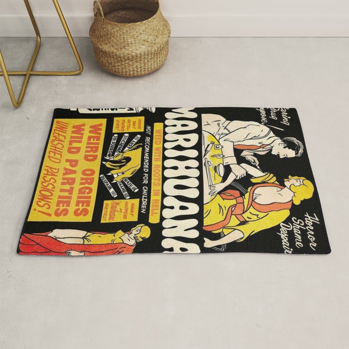 Marihuana Marijuana Vintage Movie Rug Gallery Image 1