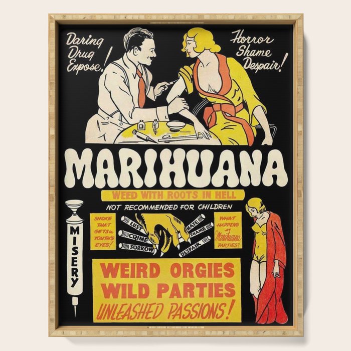 Marihuana Marijuana Vintage Movie Serving Tray Gallery Image 1
