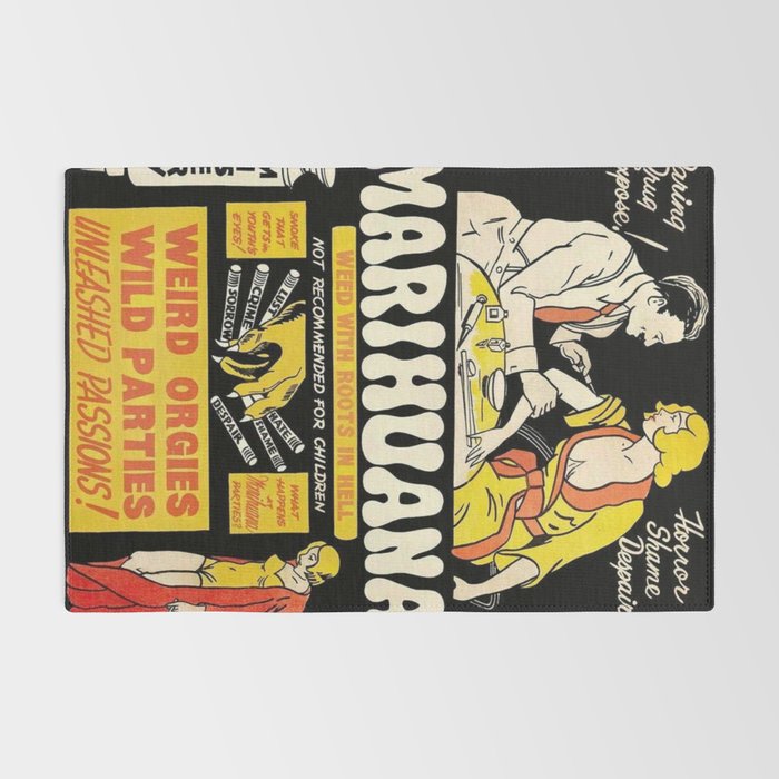 Marihuana Marijuana Vintage Movie Rug Gallery Image 2