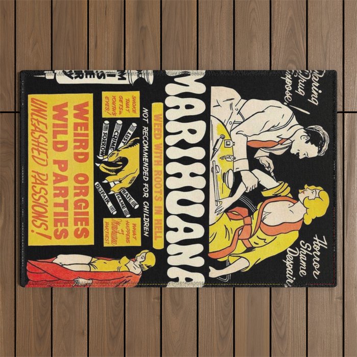 Marihuana Marijuana Vintage Movie Outdoor Rug Gallery Image 1
