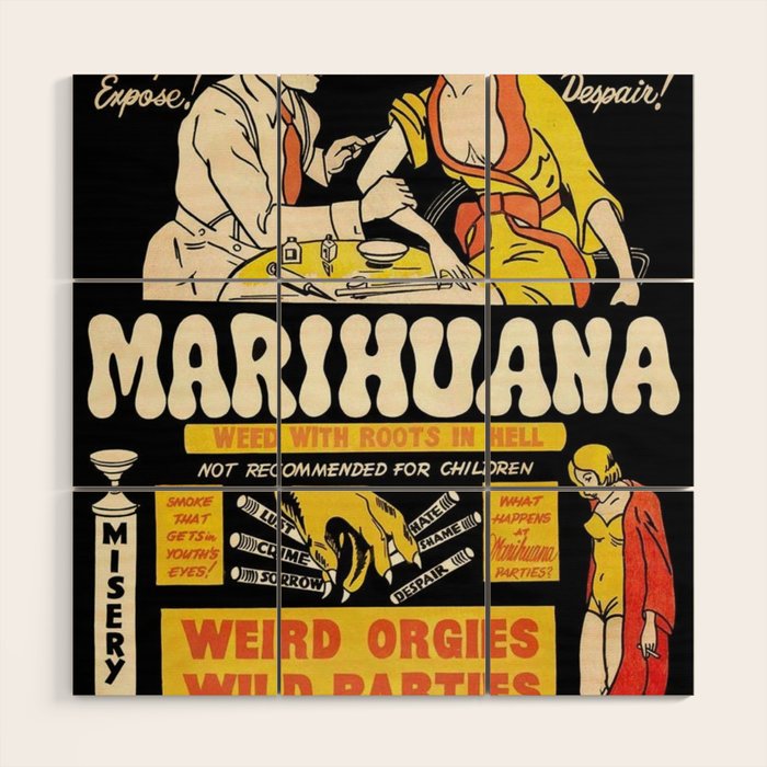 Marihuana Marijuana Vintage Movie Wood Wall Art Gallery Image 1