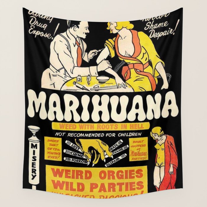 Marihuana Marijuana Vintage Movie Wall Tapestry Gallery Image 4