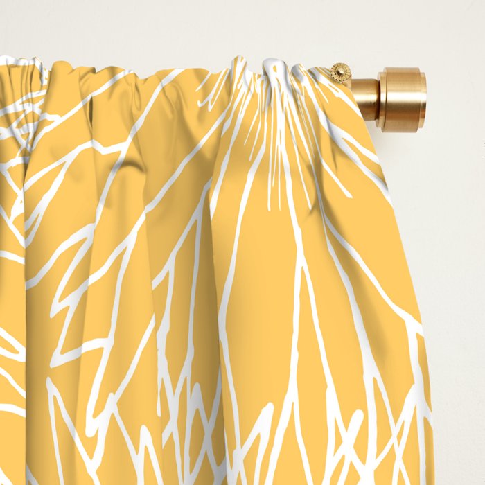 Yellow Sunflowers Line Art Window Curtain Gallery Image 2