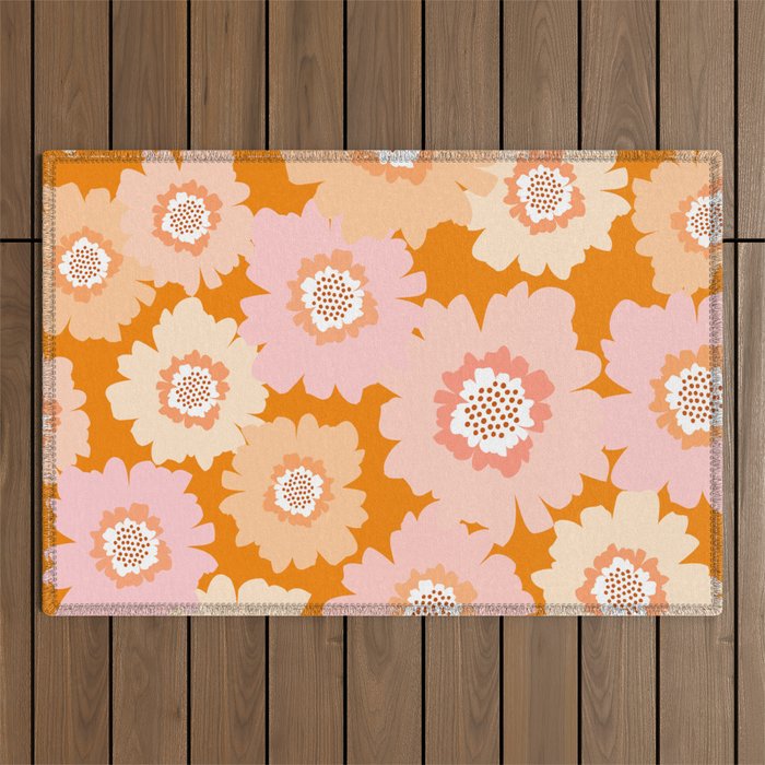 Modern Boho Flowers Outdoor Rug Gallery Image 1