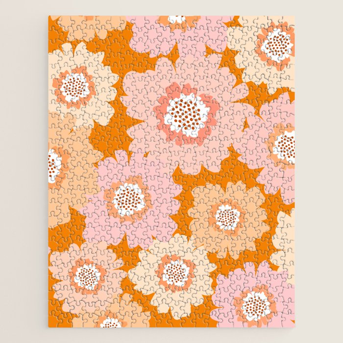Modern Boho Flowers Jigsaw Puzzle