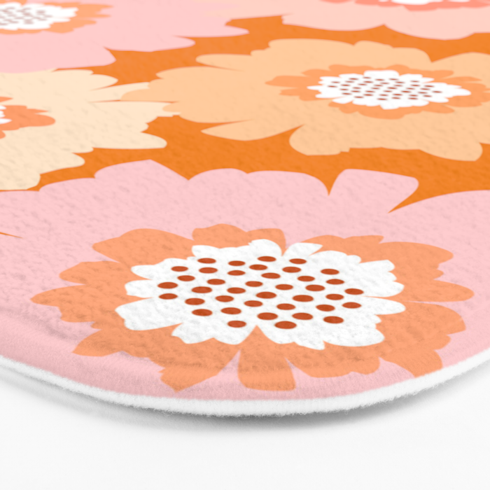 Modern Boho Flowers Bath Mat Gallery Image 3