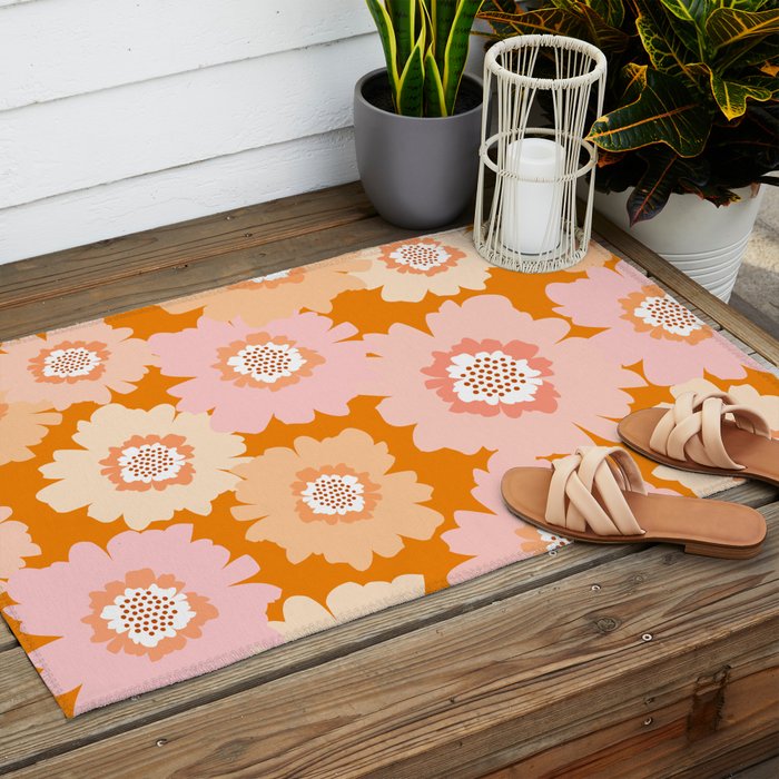 Modern Boho Flowers Outdoor Rug Gallery Image 2
