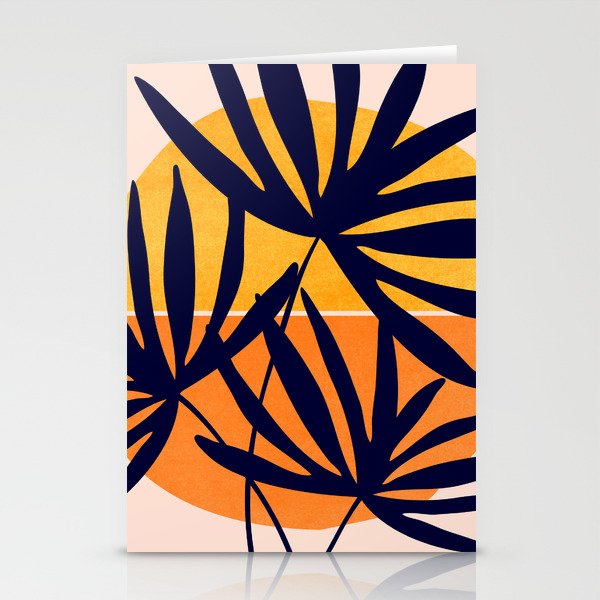Tropical Retro Sunset Stationery Card Gallery Image 1