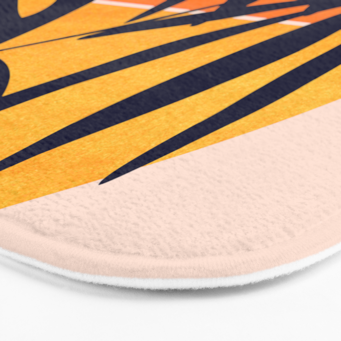 Tropical Retro Sunset Bath Mat Gallery Image 3