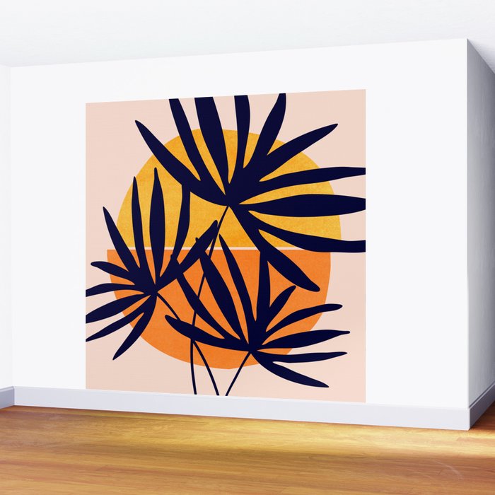 Tropical Retro Sunset Wall Mural Gallery Image 2