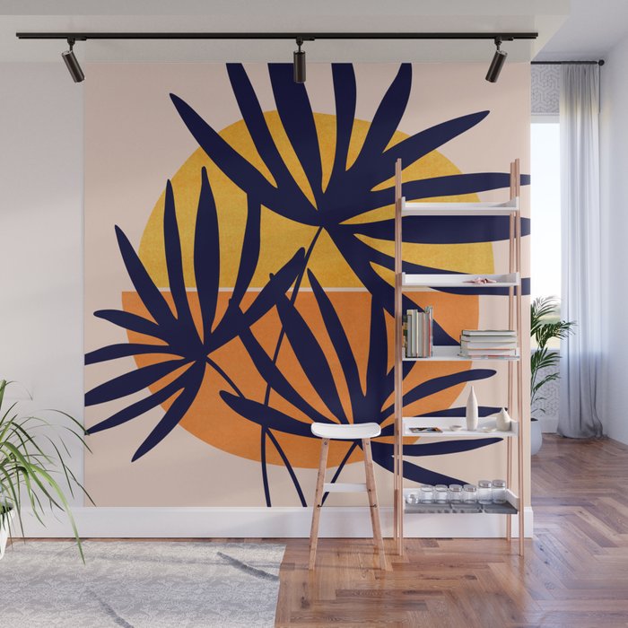 Tropical Retro Sunset Wall Mural Gallery Image 1