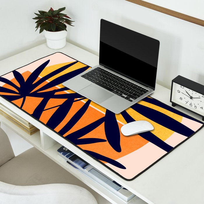 Tropical Retro Sunset Desk Mat Gallery Image 2