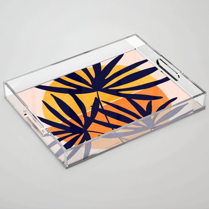 Tropical Retro Sunset Acrylic Tray Gallery Image 1