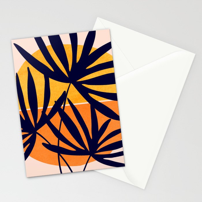 Tropical Retro Sunset Stationery Card Gallery Image 2