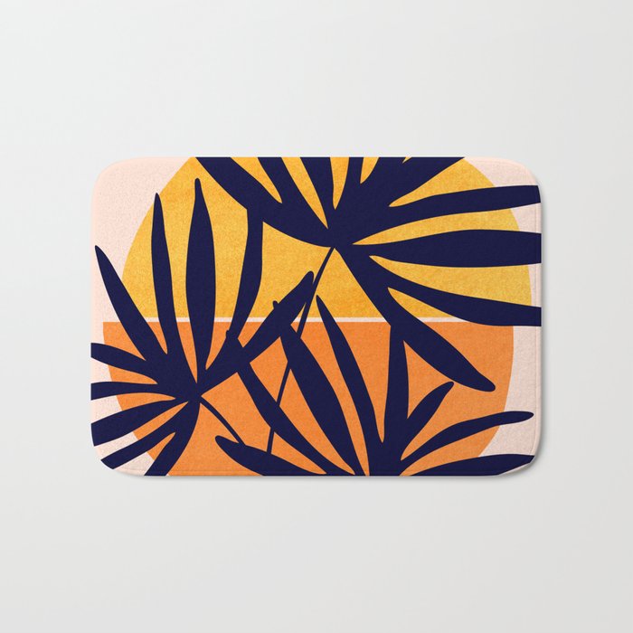 Tropical Retro Sunset Bath Mat Gallery Image 1