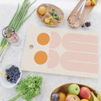 Mid Century Modern Geometric 43 in Coral Orange (Rainbow and Sun Abstraction) Cutting Board Gallery Image 2