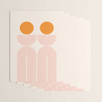 Mid Century Modern Geometric 43 in Coral Orange (Rainbow and Sun Abstraction) Wrapping Paper Gallery Image 3