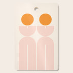 Mid Century Modern Geometric 43 in Coral Orange (Rainbow and Sun Abstraction) Cutting Board Gallery Image 1