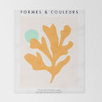 Simple Orange Leaf on Aqua Sun - cut-outs 3  Throw Blanket Gallery Image 2