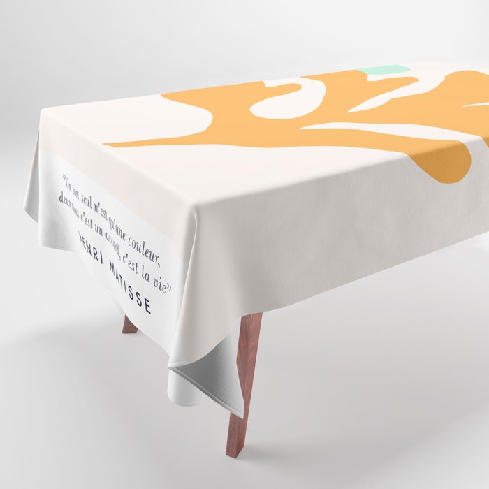 Simple Orange Leaf on Aqua Sun - cut-outs 3  Tablecloth Gallery Image 1