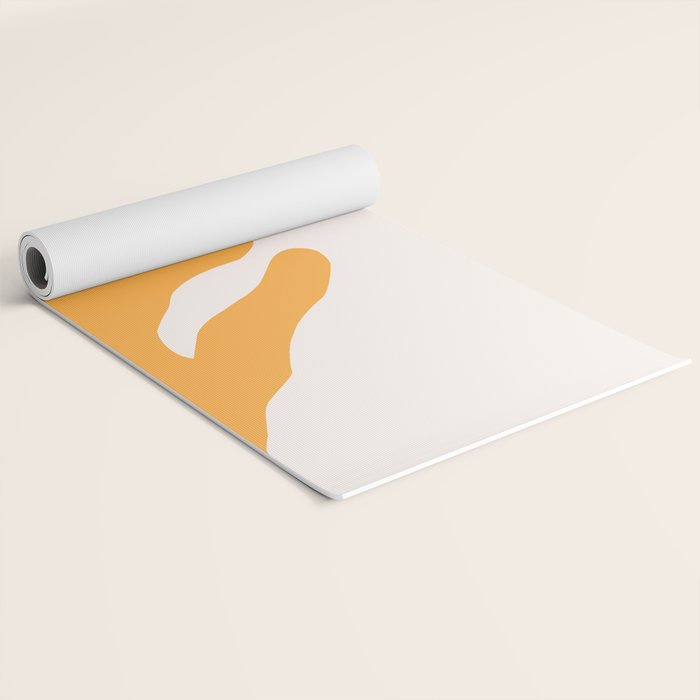 Simple Orange Leaf on Aqua Sun - cut-outs 3  Yoga Mat Gallery Image 2