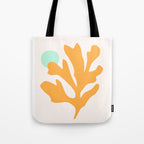Simple Orange Leaf on Aqua Sun - cut-outs 3  Tote Bag Gallery Image 1