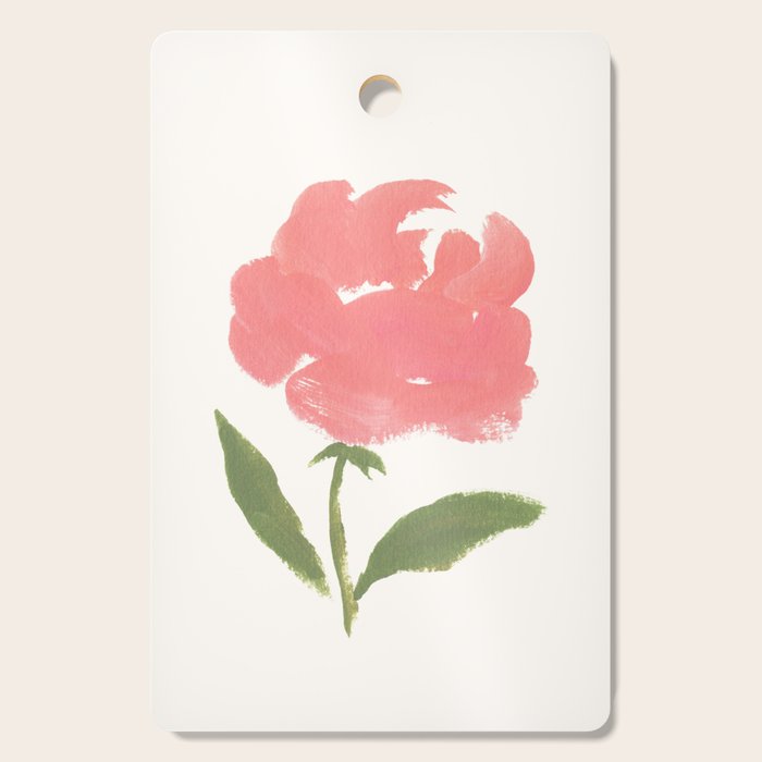 Blush Pink Rose - Gouache Painting Cutting Board Gallery Image 1