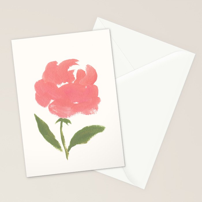 Blush Pink Rose - Gouache Painting Stationery Card Gallery Image 2