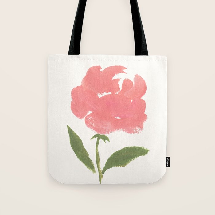 Blush Pink Rose - Gouache Painting Tote Bag Gallery Image 1