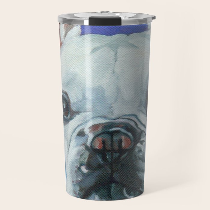French Bulldog Oil Painting Portrait Travel Mug Gallery Image 1