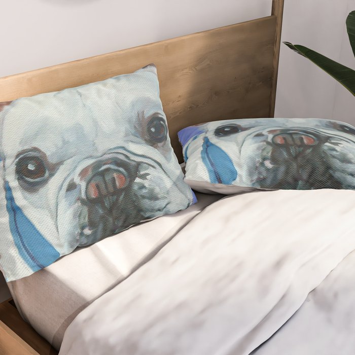 French Bulldog Oil Painting Portrait Pillow Sham Gallery Image 2